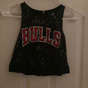 Bulls sequined crop top